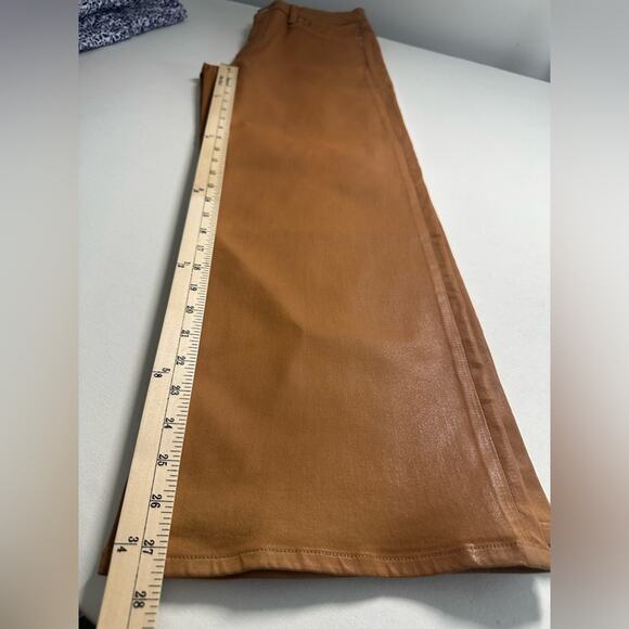 NWT Hudson Rosie High-Rise Wide Leg Ankle Jean Coated Denim Tobacco Brown Sze 30 - Picture 3 of 8